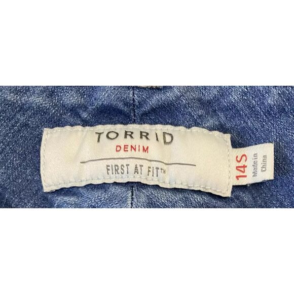 Torrid First Fit Jegging Jeans Women's Size 14S (33x25) Short Mid Rise Striped - Picture 6 of 11